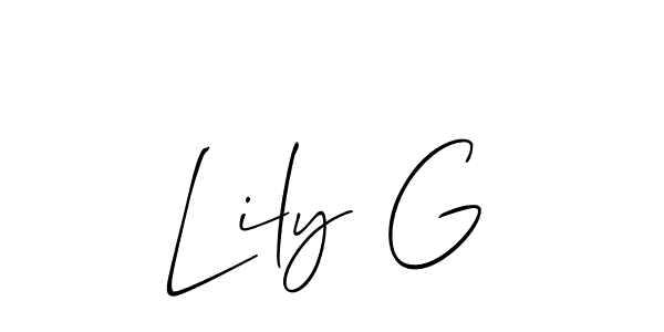if you are searching for the best signature style for your name Lily G. so please give up your signature search. here we have designed multiple signature styles  using Allison_Script. Lily G signature style 2 images and pictures png
