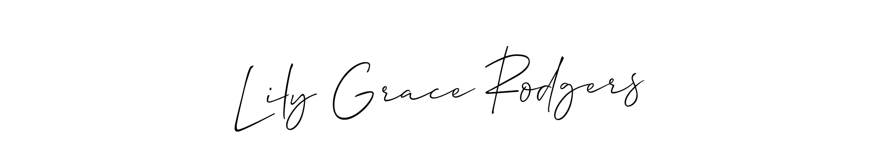 Lily Grace Rodgers stylish signature style. Best Handwritten Sign (Allison_Script) for my name. Handwritten Signature Collection Ideas for my name Lily Grace Rodgers. Lily Grace Rodgers signature style 2 images and pictures png