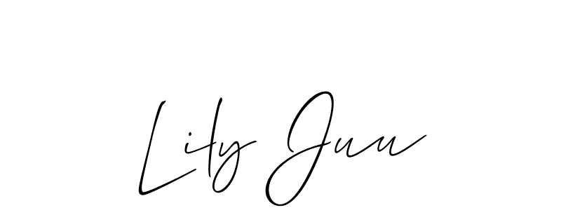 The best way (Allison_Script) to make a short signature is to pick only two or three words in your name. The name Lily Juu include a total of six letters. For converting this name. Lily Juu signature style 2 images and pictures png