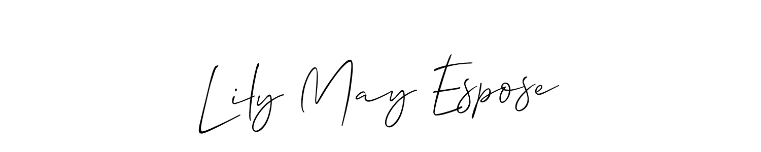 Make a short Lily May Espose signature style. Manage your documents anywhere anytime using Allison_Script. Create and add eSignatures, submit forms, share and send files easily. Lily May Espose signature style 2 images and pictures png