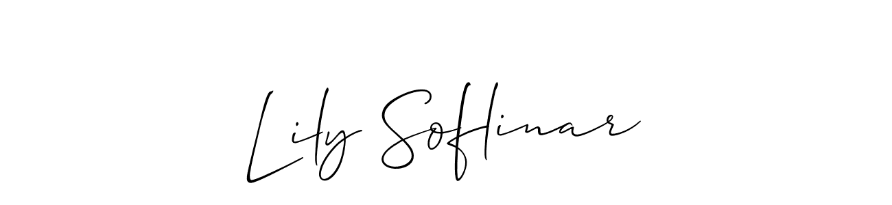 Also we have Lily Soflinar name is the best signature style. Create professional handwritten signature collection using Allison_Script autograph style. Lily Soflinar signature style 2 images and pictures png