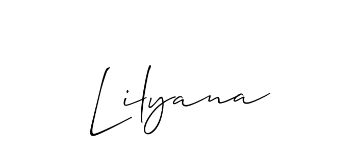 Design your own signature with our free online signature maker. With this signature software, you can create a handwritten (Allison_Script) signature for name Lilyana. Lilyana signature style 2 images and pictures png