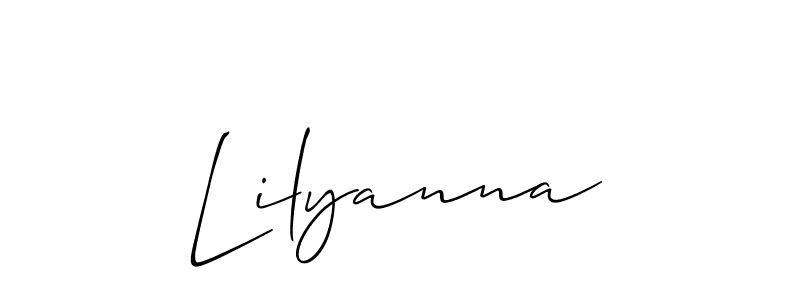 Similarly Allison_Script is the best handwritten signature design. Signature creator online .You can use it as an online autograph creator for name Lilyanna. Lilyanna signature style 2 images and pictures png