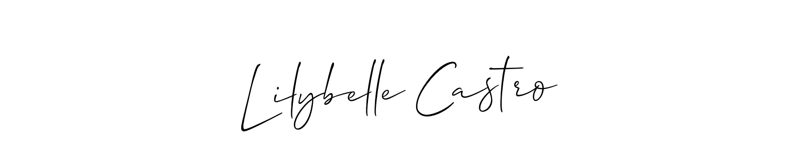 Allison_Script is a professional signature style that is perfect for those who want to add a touch of class to their signature. It is also a great choice for those who want to make their signature more unique. Get Lilybelle Castro name to fancy signature for free. Lilybelle Castro signature style 2 images and pictures png