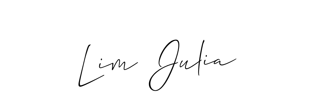 This is the best signature style for the Lim  Julia name. Also you like these signature font (Allison_Script). Mix name signature. Lim  Julia signature style 2 images and pictures png