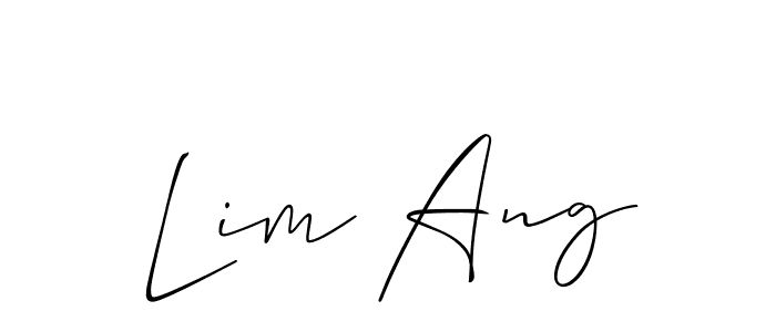 The best way (Allison_Script) to make a short signature is to pick only two or three words in your name. The name Lim Ang include a total of six letters. For converting this name. Lim Ang signature style 2 images and pictures png