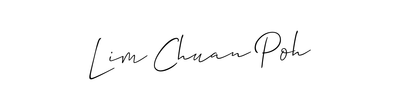 The best way (Allison_Script) to make a short signature is to pick only two or three words in your name. The name Lim Chuan Poh include a total of six letters. For converting this name. Lim Chuan Poh signature style 2 images and pictures png