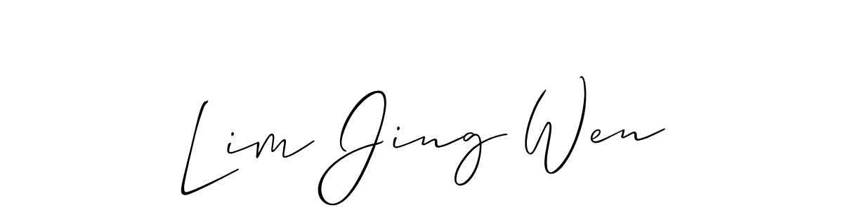 Allison_Script is a professional signature style that is perfect for those who want to add a touch of class to their signature. It is also a great choice for those who want to make their signature more unique. Get Lim Jing Wen name to fancy signature for free. Lim Jing Wen signature style 2 images and pictures png