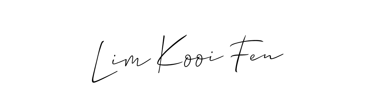 Use a signature maker to create a handwritten signature online. With this signature software, you can design (Allison_Script) your own signature for name Lim Kooi Fen. Lim Kooi Fen signature style 2 images and pictures png