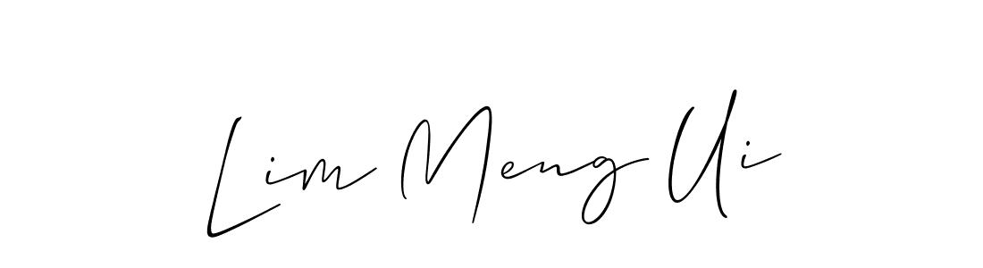 How to Draw Lim Meng Ui signature style? Allison_Script is a latest design signature styles for name Lim Meng Ui. Lim Meng Ui signature style 2 images and pictures png