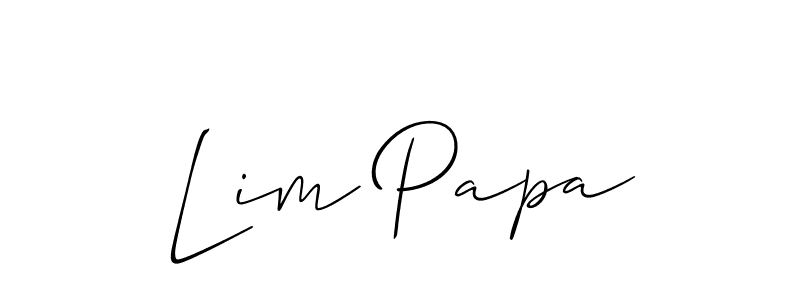 You should practise on your own different ways (Allison_Script) to write your name (Lim Papa) in signature. don't let someone else do it for you. Lim Papa signature style 2 images and pictures png