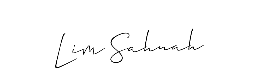 Design your own signature with our free online signature maker. With this signature software, you can create a handwritten (Allison_Script) signature for name Lim Sahnah. Lim Sahnah signature style 2 images and pictures png