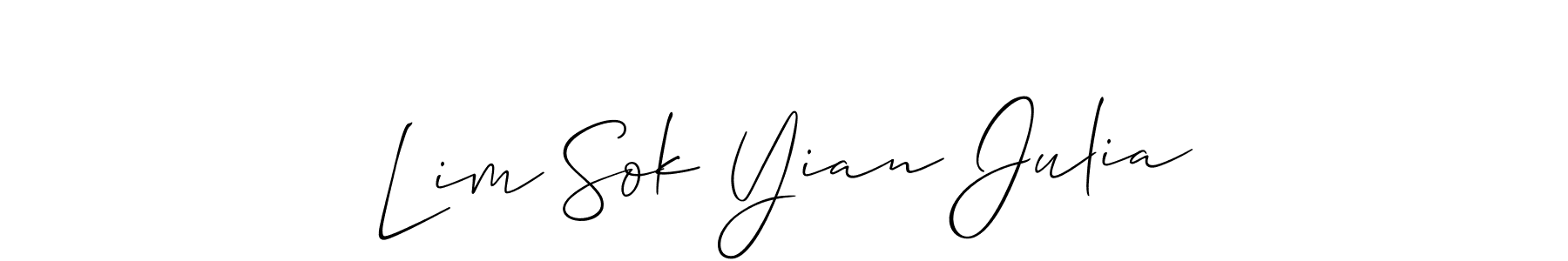 Create a beautiful signature design for name Lim Sok Yian Julia. With this signature (Allison_Script) fonts, you can make a handwritten signature for free. Lim Sok Yian Julia signature style 2 images and pictures png