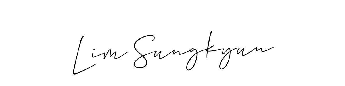 How to make Lim Sungkyun name signature. Use Allison_Script style for creating short signs online. This is the latest handwritten sign. Lim Sungkyun signature style 2 images and pictures png