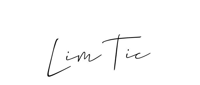 It looks lik you need a new signature style for name Lim Tic. Design unique handwritten (Allison_Script) signature with our free signature maker in just a few clicks. Lim Tic signature style 2 images and pictures png