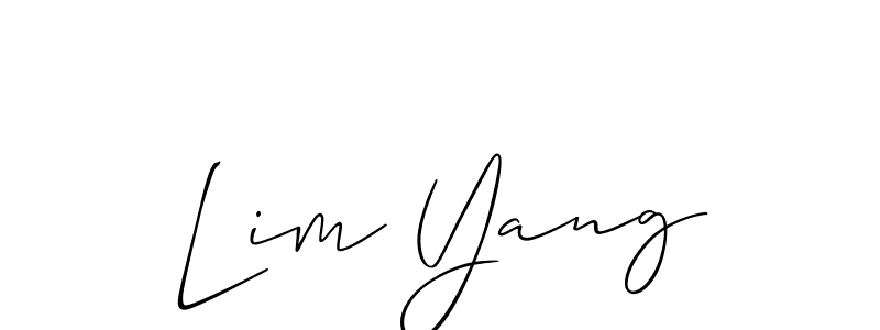 Lim Yang stylish signature style. Best Handwritten Sign (Allison_Script) for my name. Handwritten Signature Collection Ideas for my name Lim Yang. Lim Yang signature style 2 images and pictures png