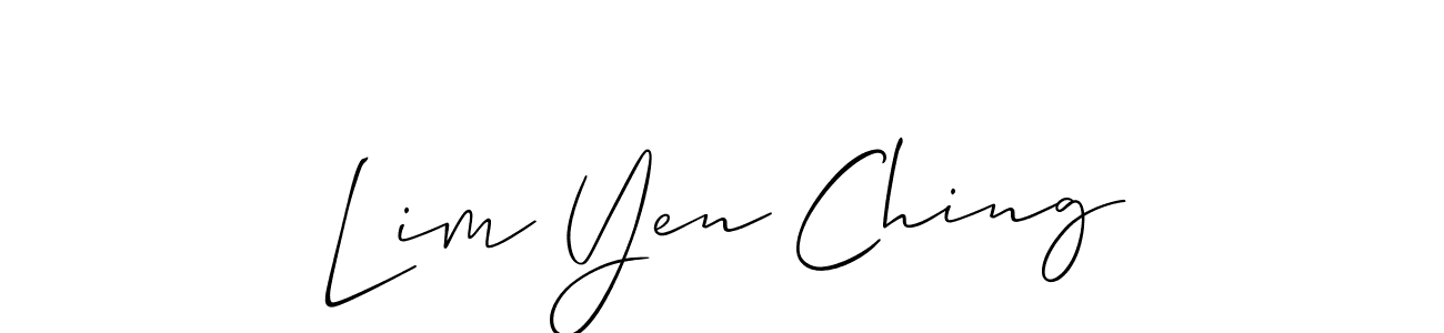 How to make Lim Yen Ching name signature. Use Allison_Script style for creating short signs online. This is the latest handwritten sign. Lim Yen Ching signature style 2 images and pictures png