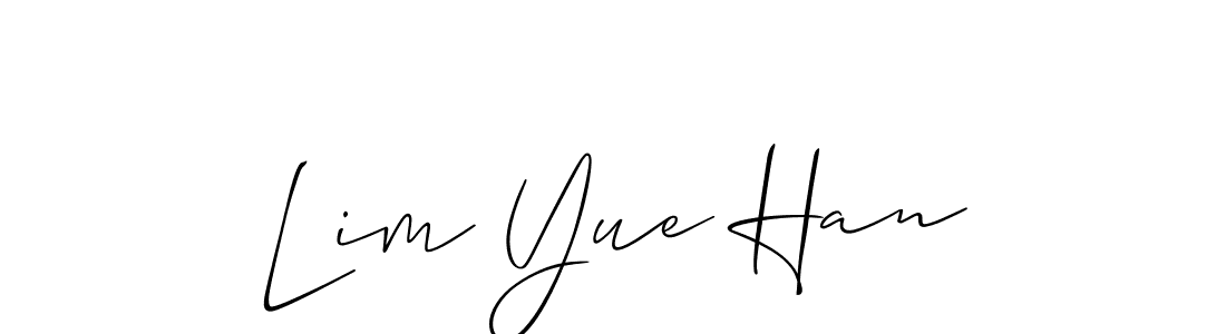 Create a beautiful signature design for name Lim Yue Han. With this signature (Allison_Script) fonts, you can make a handwritten signature for free. Lim Yue Han signature style 2 images and pictures png