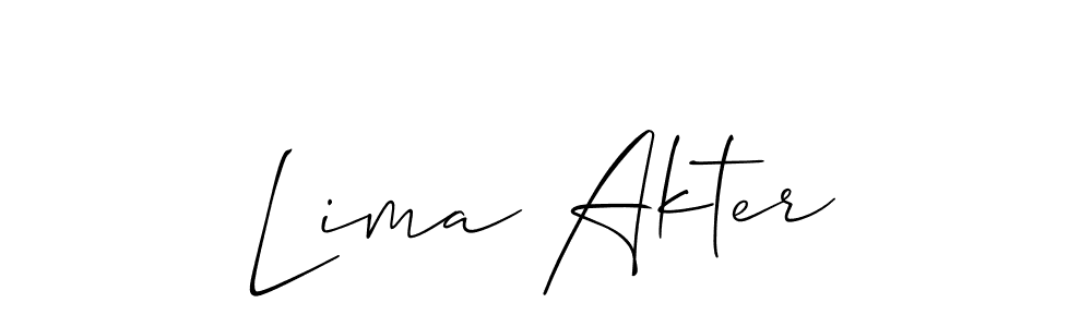 if you are searching for the best signature style for your name Lima Akter. so please give up your signature search. here we have designed multiple signature styles  using Allison_Script. Lima Akter signature style 2 images and pictures png