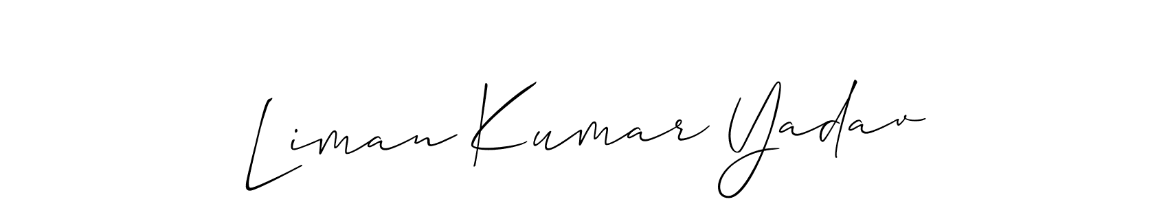 How to make Liman Kumar Yadav name signature. Use Allison_Script style for creating short signs online. This is the latest handwritten sign. Liman Kumar Yadav signature style 2 images and pictures png