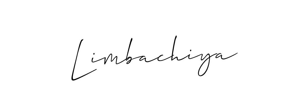 Design your own signature with our free online signature maker. With this signature software, you can create a handwritten (Allison_Script) signature for name Limbachiya. Limbachiya signature style 2 images and pictures png