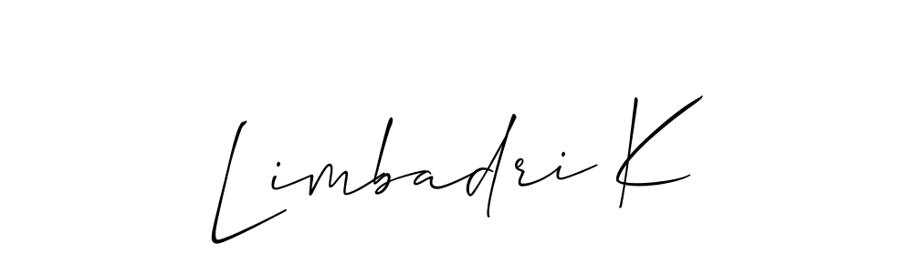 Also You can easily find your signature by using the search form. We will create Limbadri K name handwritten signature images for you free of cost using Allison_Script sign style. Limbadri K signature style 2 images and pictures png
