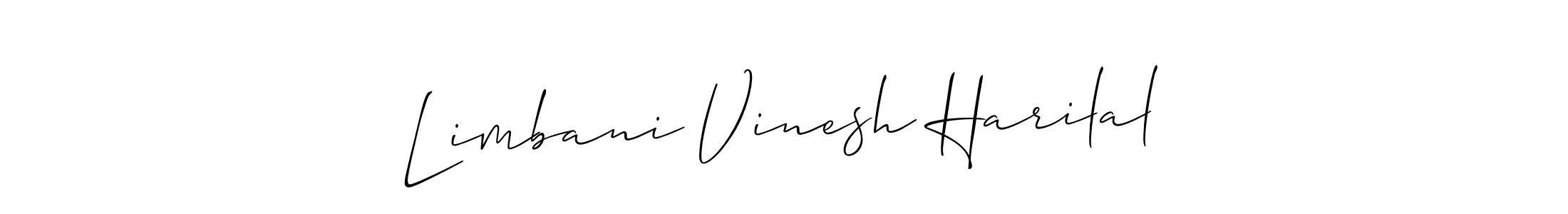 Also You can easily find your signature by using the search form. We will create Limbani Vinesh Harilal name handwritten signature images for you free of cost using Allison_Script sign style. Limbani Vinesh Harilal signature style 2 images and pictures png