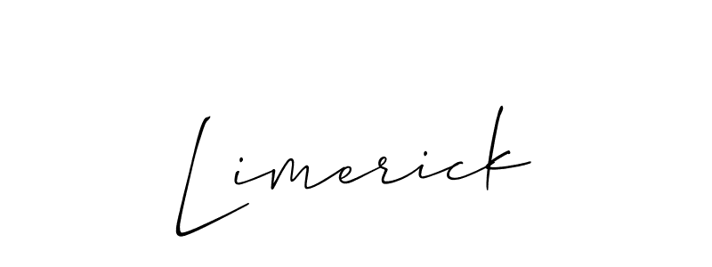 Design your own signature with our free online signature maker. With this signature software, you can create a handwritten (Allison_Script) signature for name Limerick. Limerick signature style 2 images and pictures png