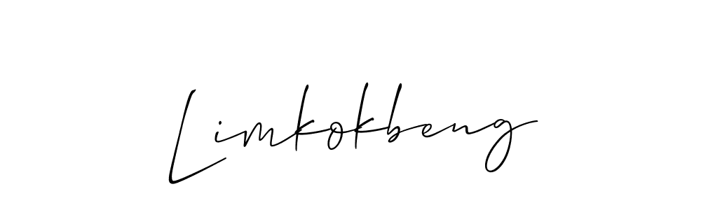 How to make Limkokbeng name signature. Use Allison_Script style for creating short signs online. This is the latest handwritten sign. Limkokbeng signature style 2 images and pictures png