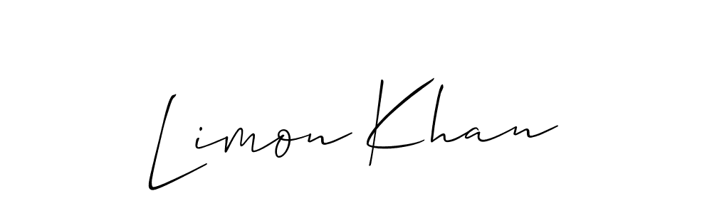 Use a signature maker to create a handwritten signature online. With this signature software, you can design (Allison_Script) your own signature for name Limon Khan. Limon Khan signature style 2 images and pictures png