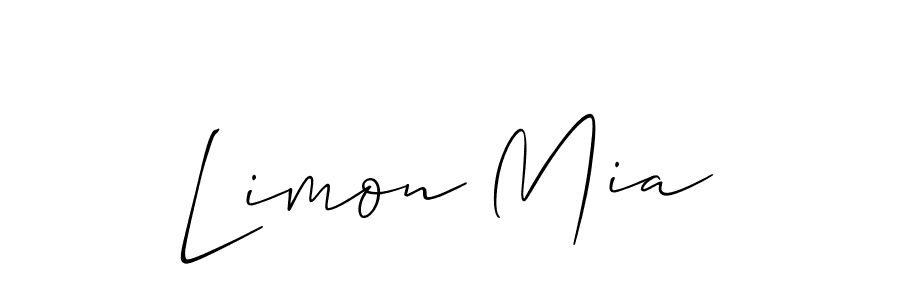 How to make Limon Mia name signature. Use Allison_Script style for creating short signs online. This is the latest handwritten sign. Limon Mia signature style 2 images and pictures png