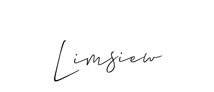 Also You can easily find your signature by using the search form. We will create Limsiew name handwritten signature images for you free of cost using Allison_Script sign style. Limsiew signature style 2 images and pictures png