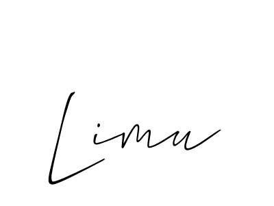 Design your own signature with our free online signature maker. With this signature software, you can create a handwritten (Allison_Script) signature for name Limu. Limu signature style 2 images and pictures png