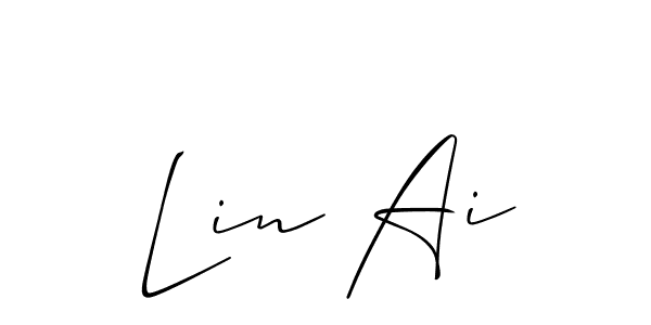 if you are searching for the best signature style for your name Lin Ai. so please give up your signature search. here we have designed multiple signature styles  using Allison_Script. Lin Ai signature style 2 images and pictures png
