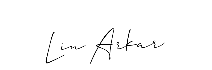 Make a beautiful signature design for name Lin Arkar. With this signature (Allison_Script) style, you can create a handwritten signature for free. Lin Arkar signature style 2 images and pictures png