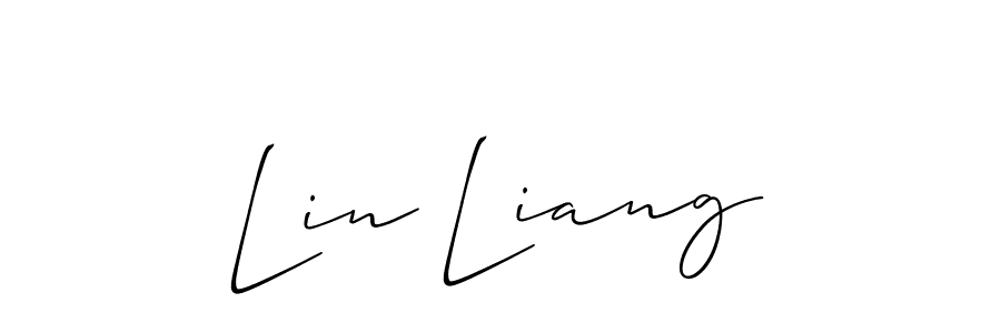 How to make Lin Liang name signature. Use Allison_Script style for creating short signs online. This is the latest handwritten sign. Lin Liang signature style 2 images and pictures png