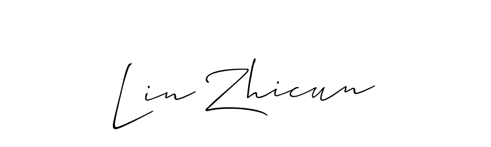 You should practise on your own different ways (Allison_Script) to write your name (Lin Zhicun) in signature. don't let someone else do it for you. Lin Zhicun signature style 2 images and pictures png