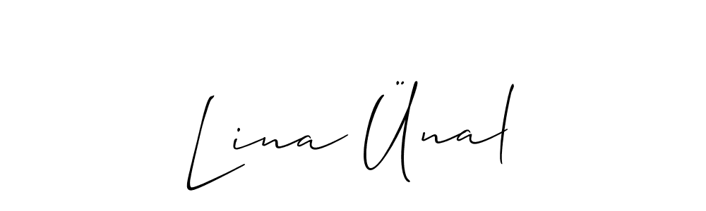 Design your own signature with our free online signature maker. With this signature software, you can create a handwritten (Allison_Script) signature for name Lina Ünal. Lina Ünal signature style 2 images and pictures png