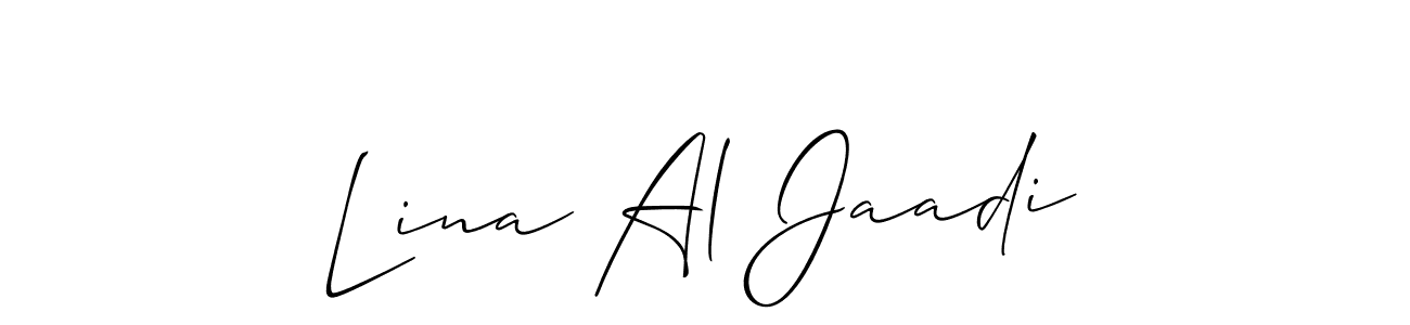 Make a beautiful signature design for name Lina Al Jaadi. With this signature (Allison_Script) style, you can create a handwritten signature for free. Lina Al Jaadi signature style 2 images and pictures png