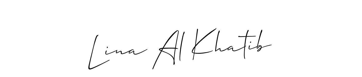 if you are searching for the best signature style for your name Lina Al Khatib. so please give up your signature search. here we have designed multiple signature styles  using Allison_Script. Lina Al Khatib signature style 2 images and pictures png