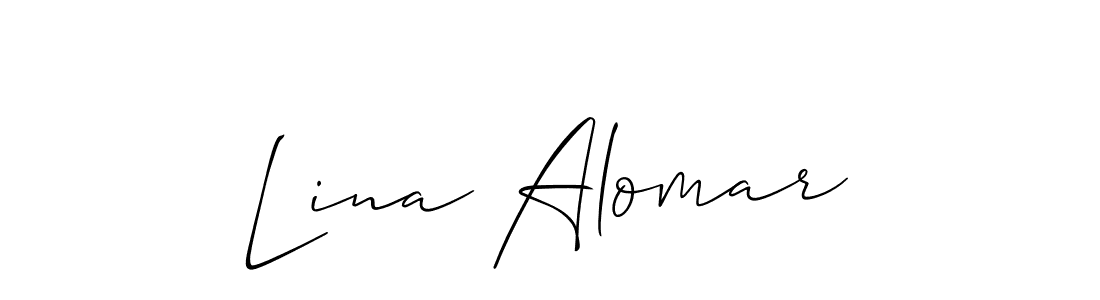 The best way (Allison_Script) to make a short signature is to pick only two or three words in your name. The name Lina Alomar include a total of six letters. For converting this name. Lina Alomar signature style 2 images and pictures png