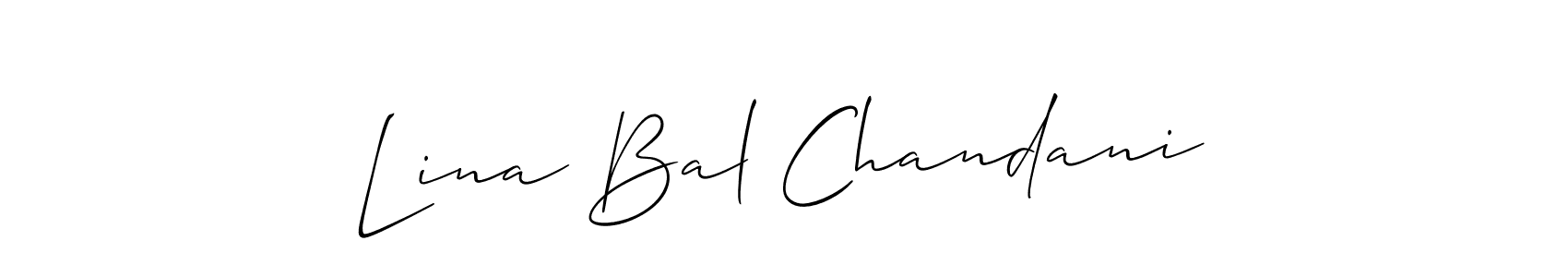 Make a beautiful signature design for name Lina Bal Chandani. With this signature (Allison_Script) style, you can create a handwritten signature for free. Lina Bal Chandani signature style 2 images and pictures png