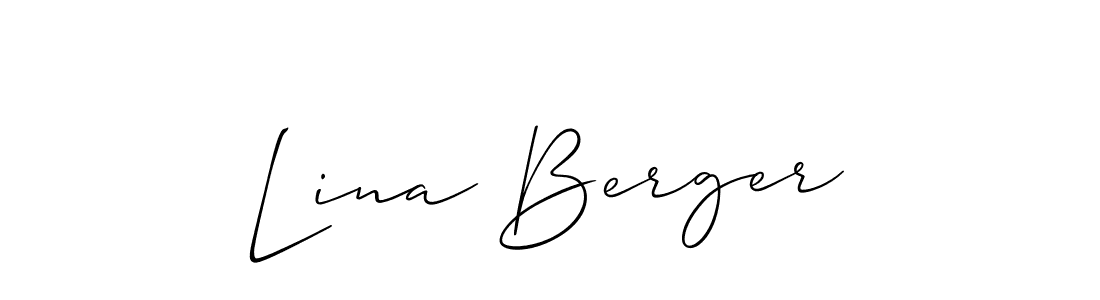 How to make Lina Berger name signature. Use Allison_Script style for creating short signs online. This is the latest handwritten sign. Lina Berger signature style 2 images and pictures png