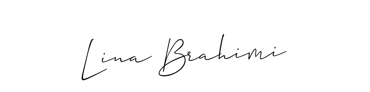 The best way (Allison_Script) to make a short signature is to pick only two or three words in your name. The name Lina Brahimi include a total of six letters. For converting this name. Lina Brahimi signature style 2 images and pictures png