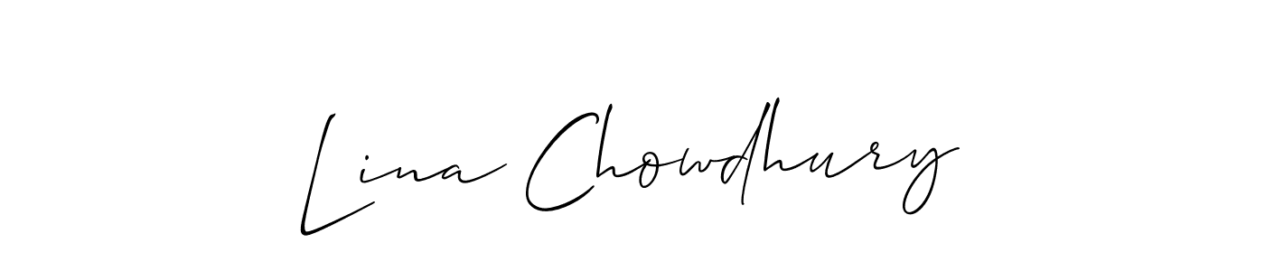 It looks lik you need a new signature style for name Lina Chowdhury. Design unique handwritten (Allison_Script) signature with our free signature maker in just a few clicks. Lina Chowdhury signature style 2 images and pictures png