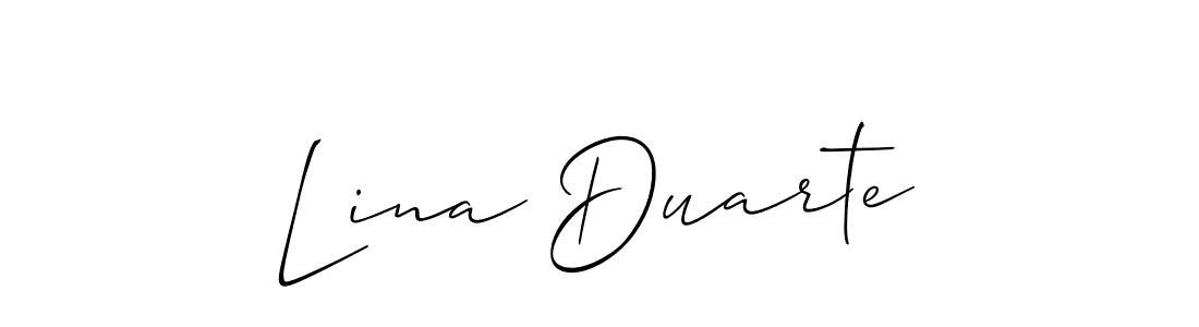 if you are searching for the best signature style for your name Lina Duarte. so please give up your signature search. here we have designed multiple signature styles  using Allison_Script. Lina Duarte signature style 2 images and pictures png