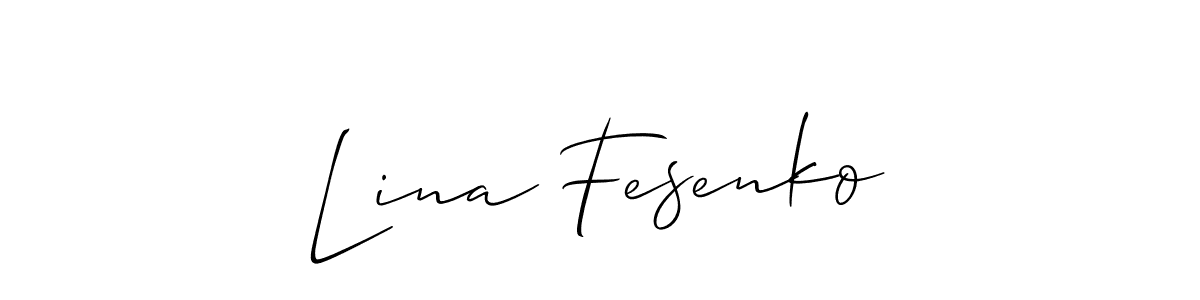 Also we have Lina Fesenko name is the best signature style. Create professional handwritten signature collection using Allison_Script autograph style. Lina Fesenko signature style 2 images and pictures png