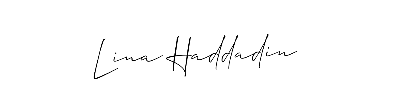 Design your own signature with our free online signature maker. With this signature software, you can create a handwritten (Allison_Script) signature for name Lina Haddadin. Lina Haddadin signature style 2 images and pictures png