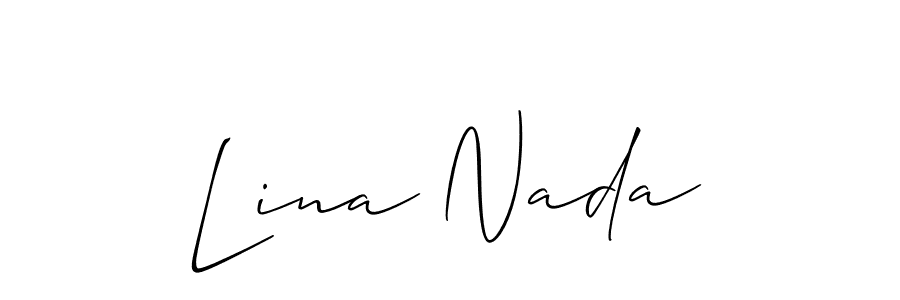 Allison_Script is a professional signature style that is perfect for those who want to add a touch of class to their signature. It is also a great choice for those who want to make their signature more unique. Get Lina Nada name to fancy signature for free. Lina Nada signature style 2 images and pictures png