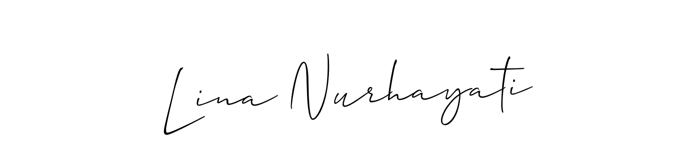 if you are searching for the best signature style for your name Lina Nurhayati. so please give up your signature search. here we have designed multiple signature styles  using Allison_Script. Lina Nurhayati signature style 2 images and pictures png